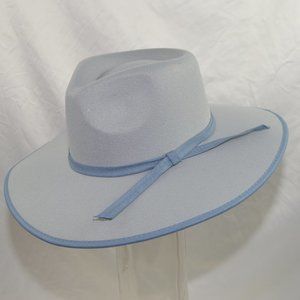 Big Wide Brim Felt Rancher Fedora Panama Bolero Hat Matching Hat Band & Trim